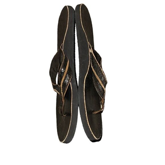 Reef Distressed Brown Leather Thong Sandals Size 10 - Picture 4 of 6